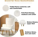 Stolica s tabureom, gold bijela - - Image 6