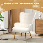 Stolica s tabureom, gold bijela - - Image 7