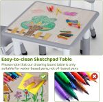 Dječiji sto sa 2 stolice, sivi - - Image 6