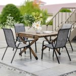 Baštenske stolice na slaganje, sivi lan -