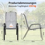 Baštenske stolice na slaganje, sivi lan - - Image 3