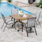 Baštenske stolice na slaganje, sivi lan - - Image 4