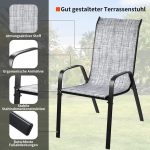 Baštenske stolice na slaganje, sivi lan - - Image 5