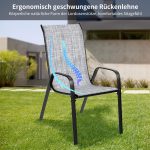 Baštenske stolice na slaganje, sivi lan - - Image 6