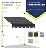 Balkonska tenda 250 cm, crna -