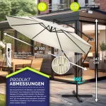 Suncobran alu, 300 cm, bež -