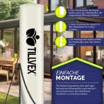 Suncobran alu, 300 cm, bež - - Image 3