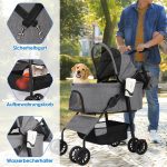 3 u 1 sklopiva kolica za ljubimce 30 kg, siva -