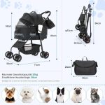 3 u 1 sklopiva kolica za ljubimce 30 kg, crna - - Image 2