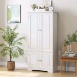 Visoki kuhinjski ormarić, 58.2x31.5x123 cm, bijeli -