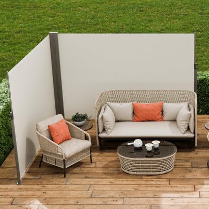 Bočna tenda/ograda za privatnost, 200x600 cm, bež -