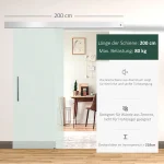 Staklena klizna vrata s ručkom 77,5 x 205 cm - Image 4