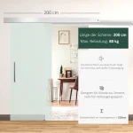 Staklena klizna vrata s ručkom 77,5 x 205 cm - Image 5