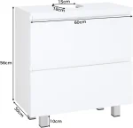Kupatilski ormarić za lavabo, 60 cm, bijeli - - Image 2