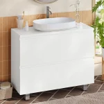 Kupatilski ormarić za lavabo, 60 cm, bijeli - - Image 4