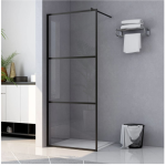 Pregrada za tuširanje s prozirnim staklom ESG crna 90