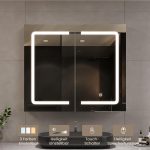 Ormarić s ogledalom, LED, 70X16X60 cm, bijeli -