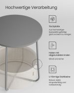 Okrugli bočni stolić s platnenom košarom - Image 5