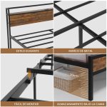 Metalni okvir za krevet 140x190 cm s LED rasvjetom, - - Image 3