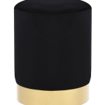 Tabure crno-zlatni baršunasti 28 x 36 cm - OŠTEĆEN