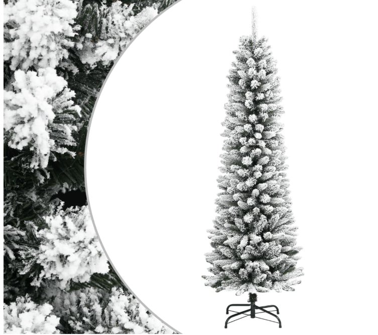 1892_1.png Umjetno božićno drvce Tanko sa snijegom 150 cm PVC - Image 1