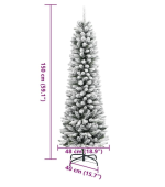 Umjetno božićno drvce Tanko sa snijegom 150 cm PVC - Image 7