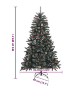 Umjetno božićno drvce s postoljem zeleno 150cm - Image 7