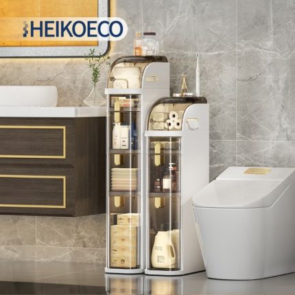 Uski nišni ormarić na kotačićima sa 4 nivoa