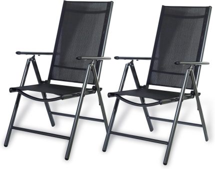 Set od 2 vrtne stolice crne