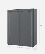 SONGMICS  Sivi ormarić za pohranu 140x43x174 - Image 6