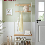 VASAGLE Vješalica za kapute i cipele sa sjedalom