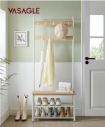 VASAGLE Vješalica za kapute i cipele sa sjedalom