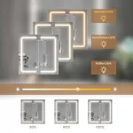 LED kupatilski ormarić, 2 vrata, 65x65x17 cm, bijeli - - Image 2