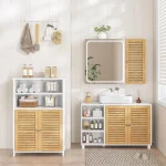 Kupatilski ormarić od bambusa 90x60x30 cm, bijeli - - Image 3