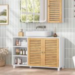 Kupatilski ormarić od bambusa 90x60x30 cm, bijeli - - Image 5