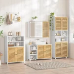 Kupatilski ormarić od bambusa 90x60x30 cm, bijeli - - Image 7