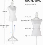 Ženski torzo lutke za haljine, podesiva visina lutke - Image 4