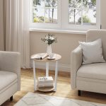 Moderni okrugli stolić za kavu s 2 police