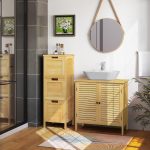 Uski kupaonski ormarić s 3 uklonjive ladice