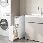 Uski kupaonski ormarić samostojeći - bijeli