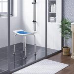 Tuš stolica podesive visine 40-53,5 cm - bijelo plava