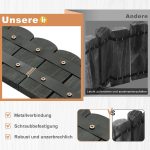 Ograda za vrt 203 x 10 cm - Crna - Image 4