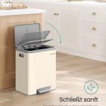 Kanta za otpad, soft-close, 2x15L, bež -