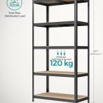Čelični regal s 5 nivoa, 50x100x200 cm, crni -
