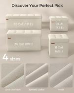 Ottoman tabure sa pretincem, 110cm, krem bijela - - Image 2