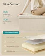 Ottoman tabure sa pretincem, 110cm, krem bijela - - Image 5