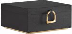 Kutija za nakit, 2-sprata, Gold Black, crna -