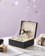 Kutija za nakit, 2-sprata, Gold Black, crna - - Image 2