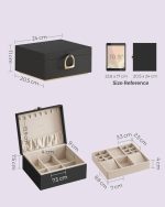 Kutija za nakit, 2-sprata, Gold Black, crna - - Image 6