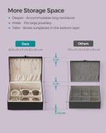 Kutija za nakit, 2-sprata, Gold Black, crna - - Image 8